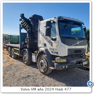 Volvo VM ao 2024 Hiab 477 
Capacidad de levante 10 T

Alcance mximo 25 metros