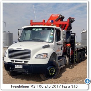 Freightliner M2 106 ao 2017 Fassi 315
Capacidad de levante 6 T 
Alcance mximo 19 metros
